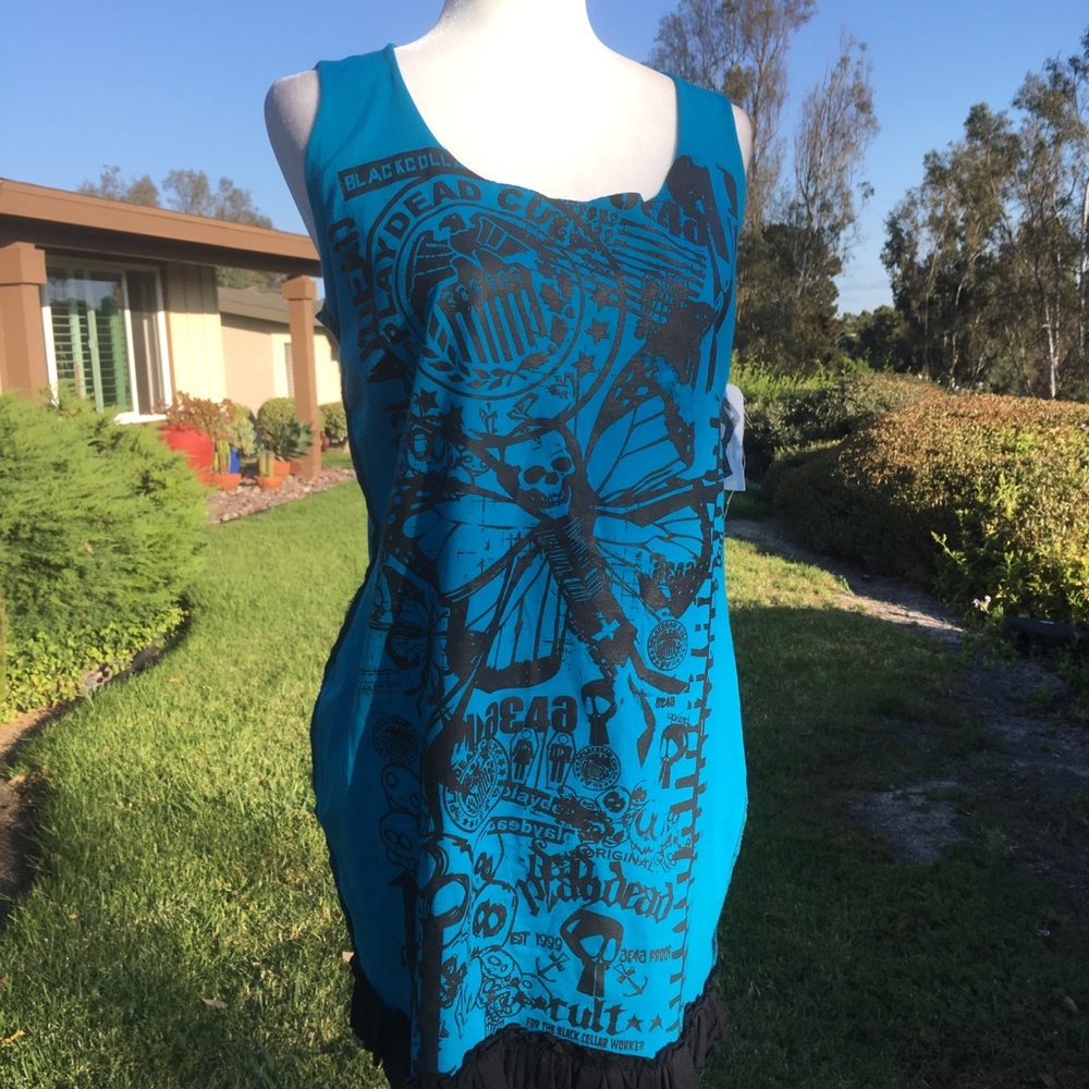 Death moth shirt dress